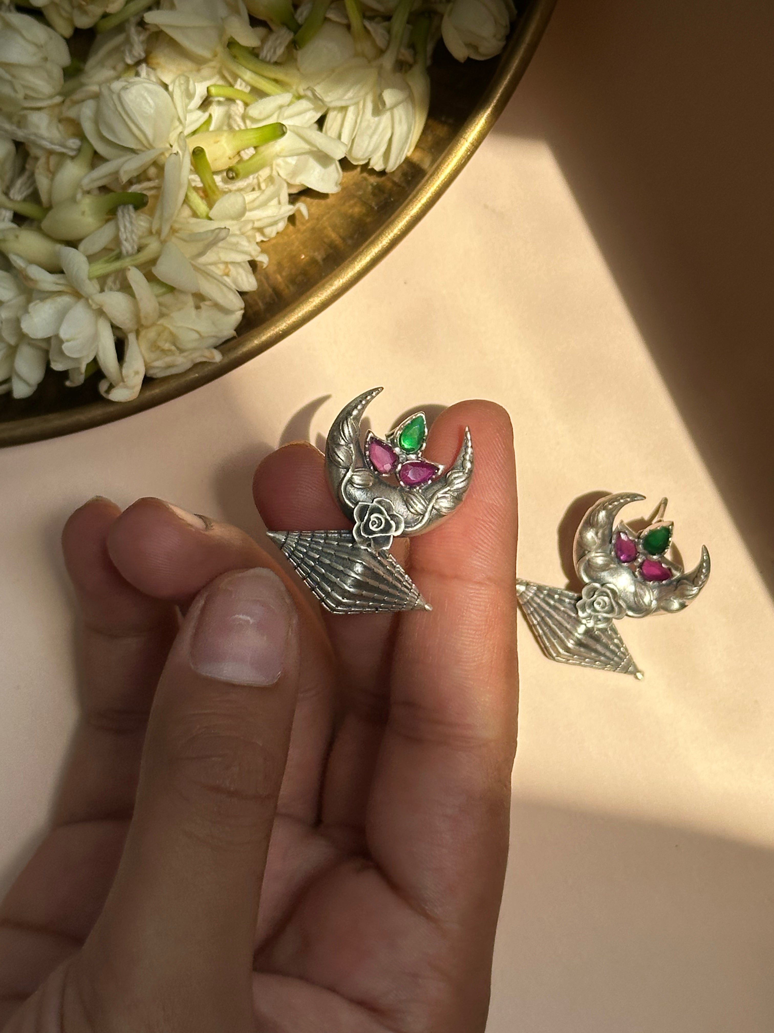 Silver Oxidised Earrings